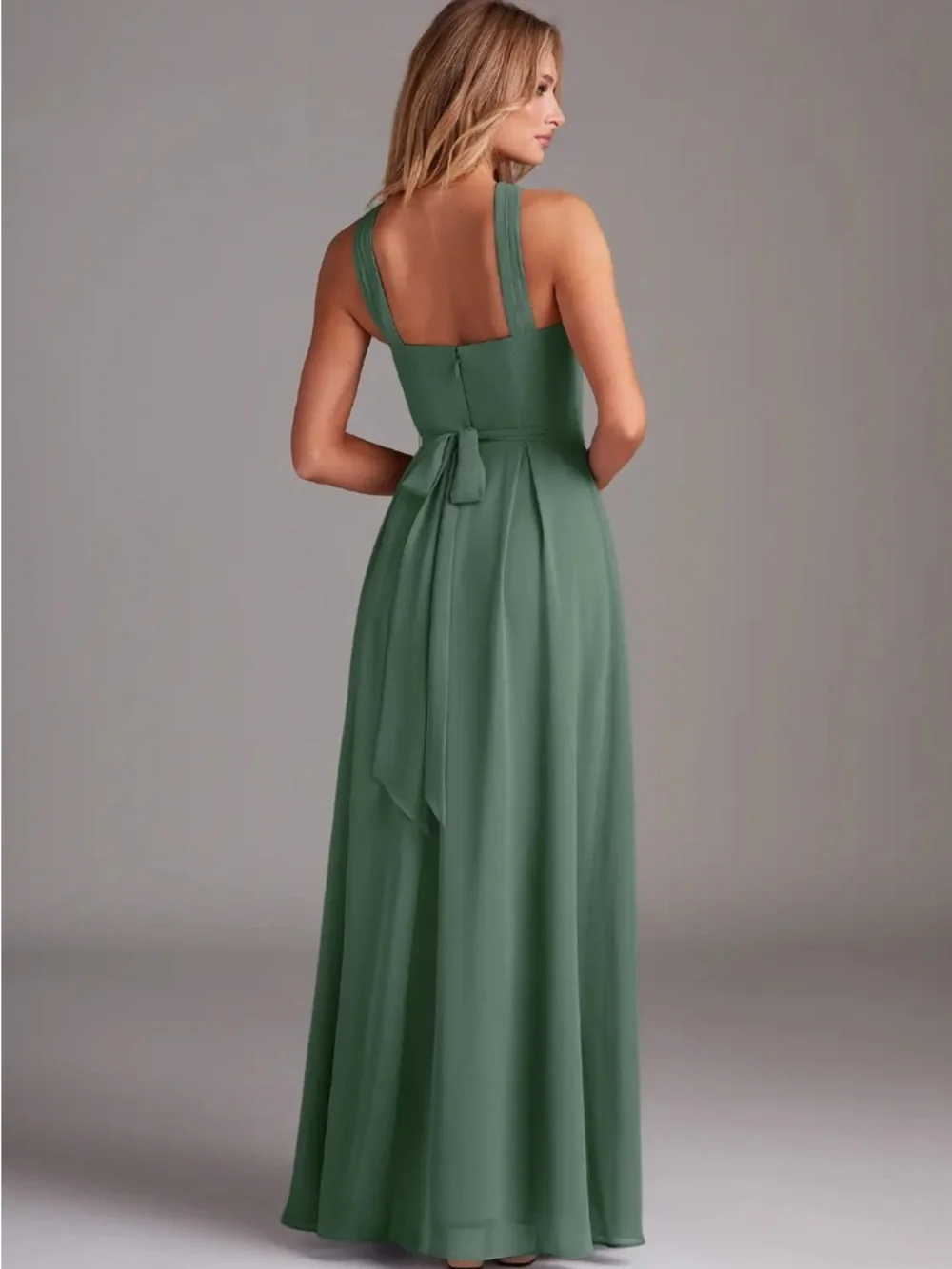 Azazie Dixie, color eucalyptus - Women's Formal Gown - Picture 2 of 10